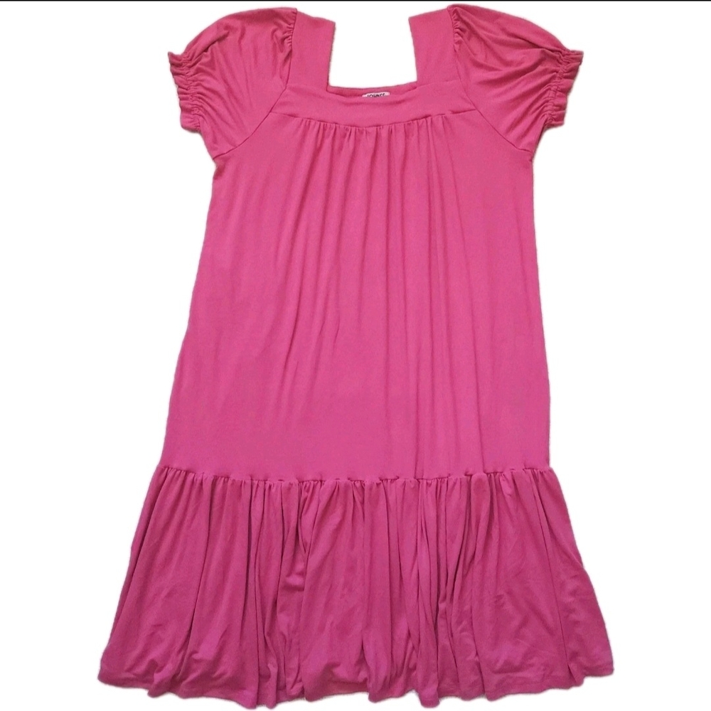 Vibrant Pink Square Neck Dress Size L